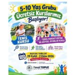 Milas Belediyesi Tenis, Temel Hareket Eğitimi ve Eğitsel Oyunlar Kursları İçin Kayıtları Başlatıyor
